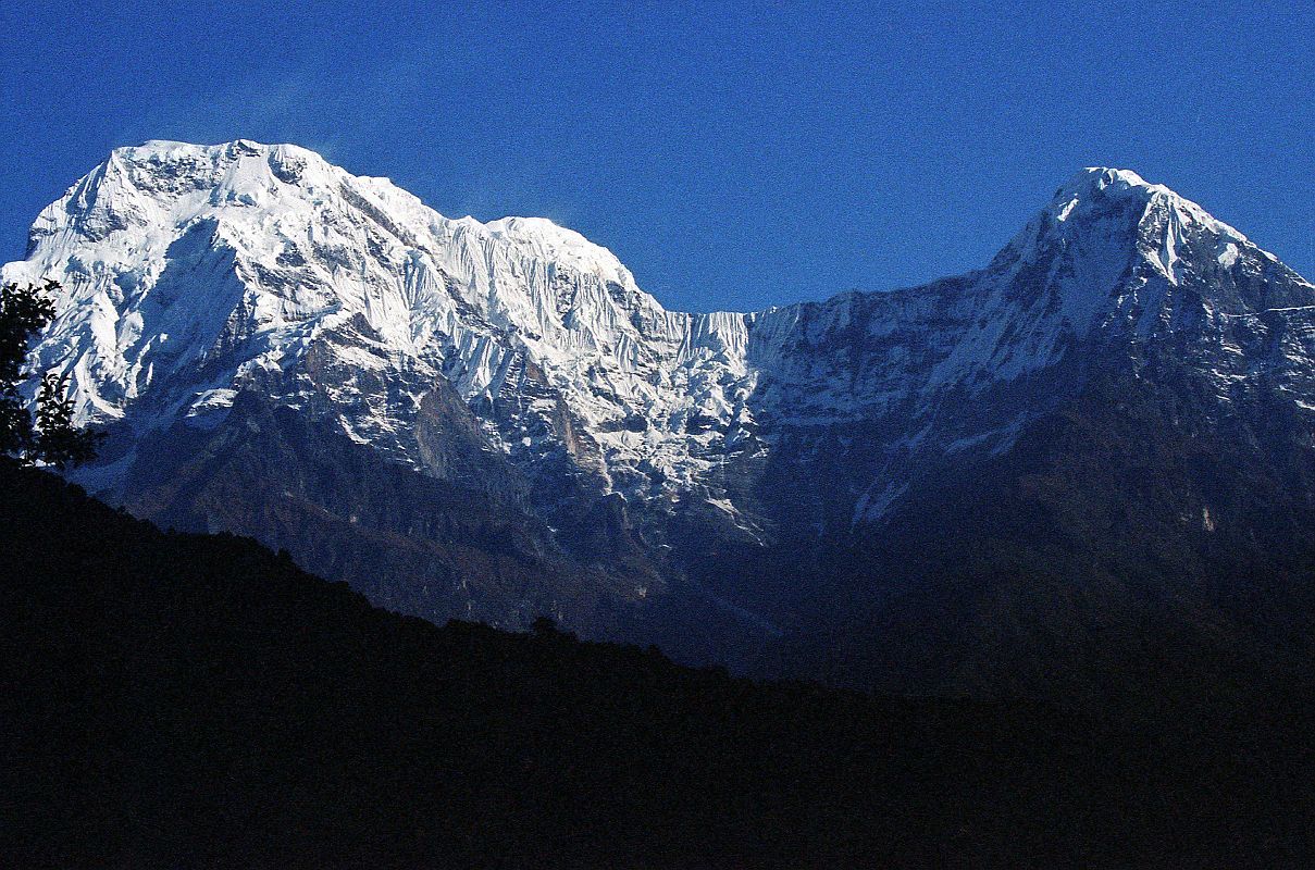 601 Annapurna South and Hiunchuli Early Morning From Past New Bridge